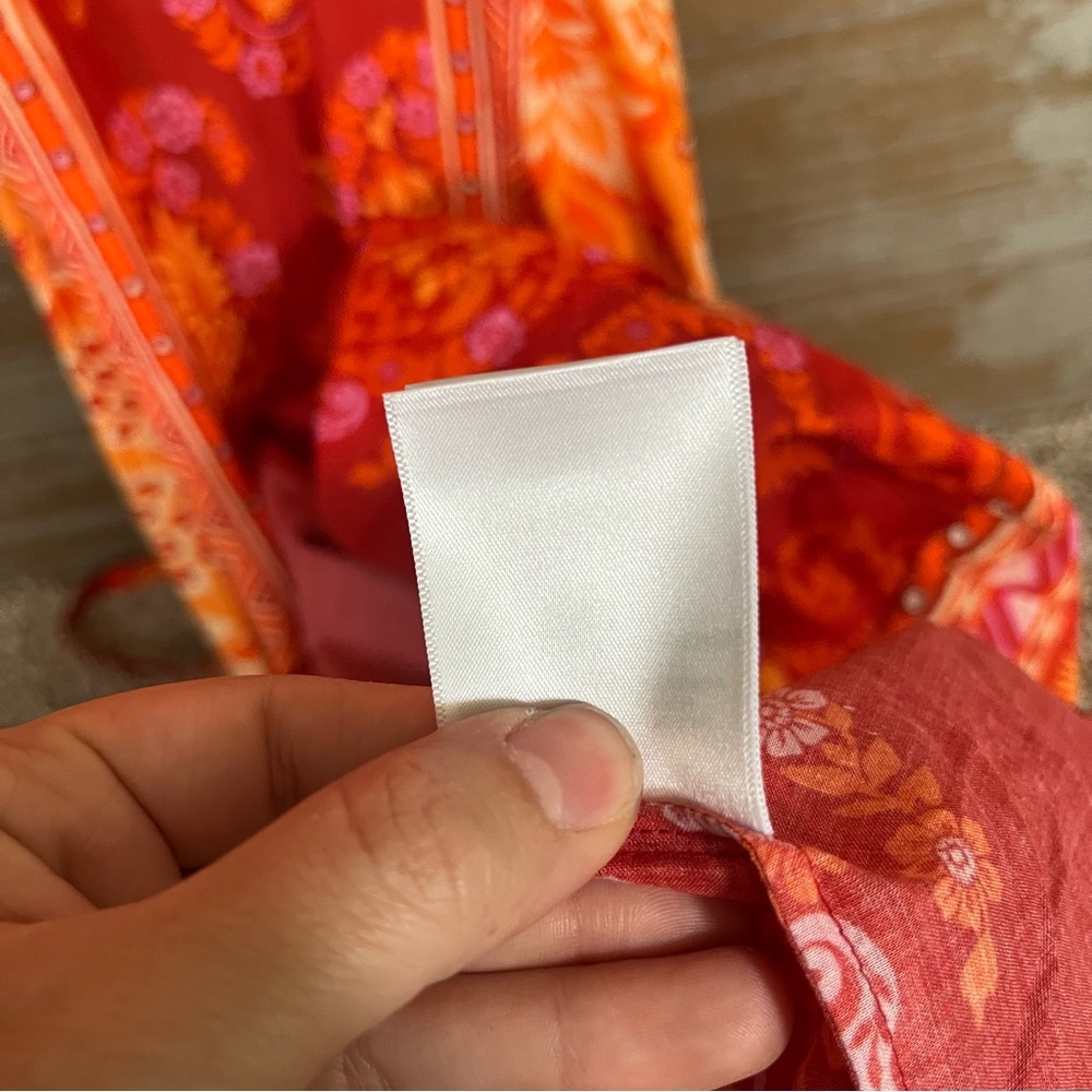 Farm  Rio Anthropologie Printed Cut Out Tiered Hem Dress Boho Western Womens S - Picture 7 of 9